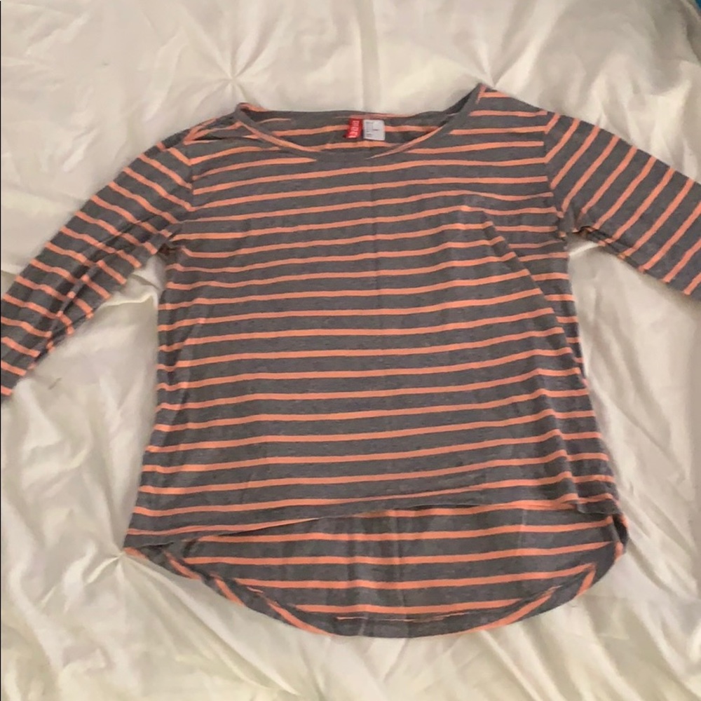Peach and gray long sleeve t-shirt
